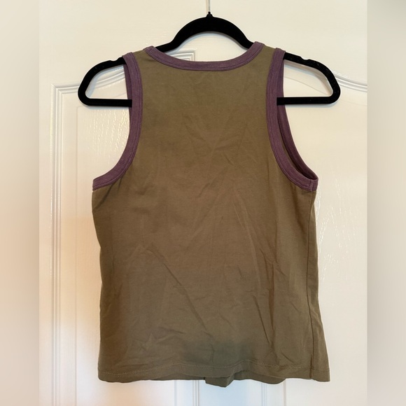 NATURAL LIFE | Peace Graphic Tank Top - Olive and Purple - Picture 5 of 8